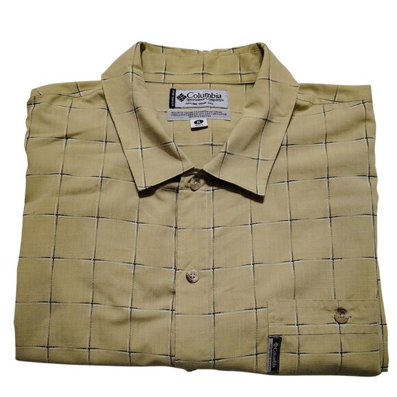 Columbia Light Sage Grid Button Shirt Men’s XL - Picture 3 of 4